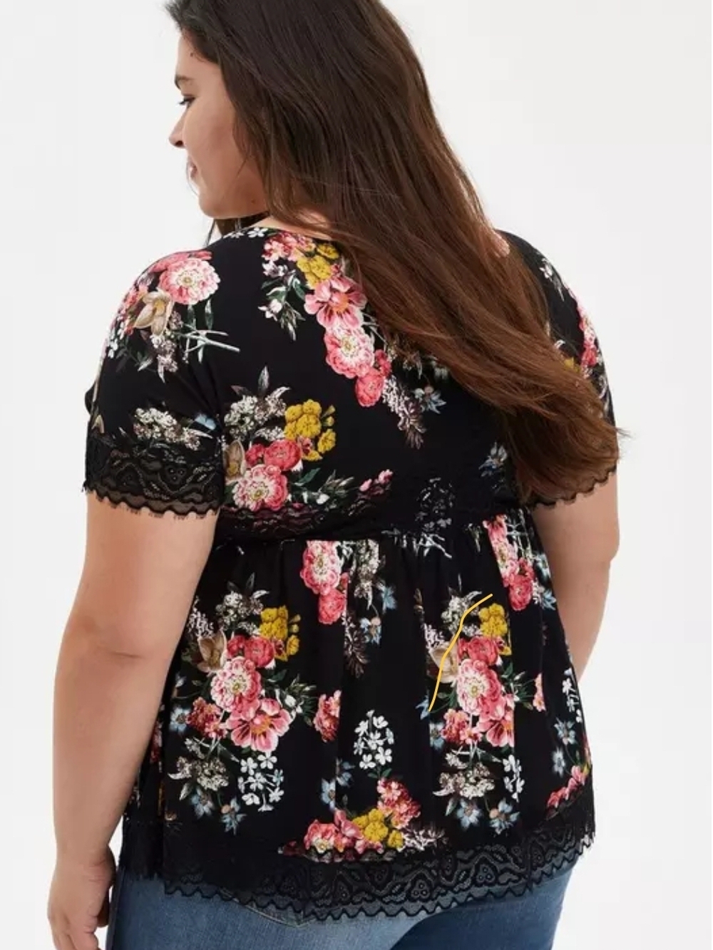 Torrid Babydoll Super Soft Lace Trim Top 2X - Picture 5 of 9